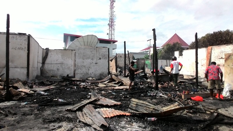 Ilustrasi Puluhan Kios di Jalan Raya Abepura Papua Terbakar